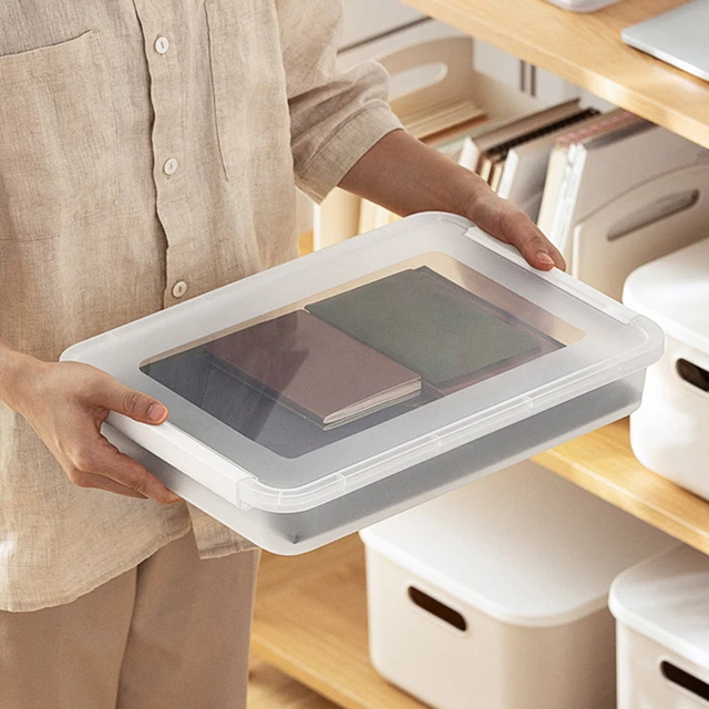 Caja de almacenamiento ahorro de espacio resistente al polvo organizador caja de almacenamiento