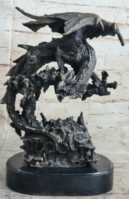Westward Art bronze marble carved abstract Dragon Statues Sculpture Figurine Art