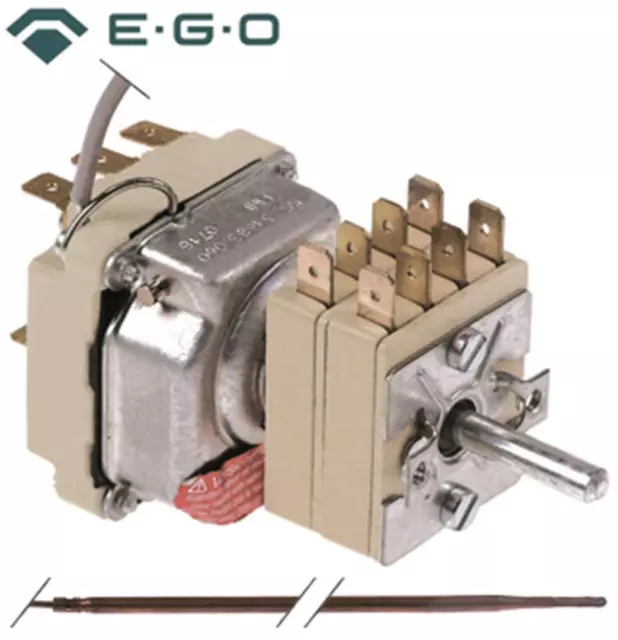 EGO 55.34683.060 Termostato 3-polig Sonda Ø 3,9x228mm 3NO 100-440°C 600mm