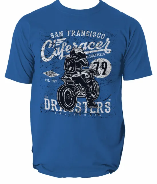 T-Shirt Biker Uomo Cafe Racer Moto Indiana Divertente Moto S-3XL