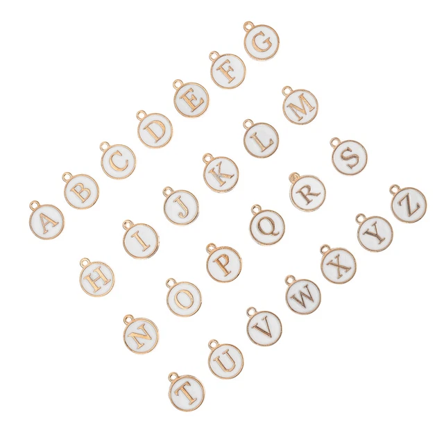 26 Pcs initial pendant charm Armband-Charme Englischer Alphabet-Anhänger Perlenk