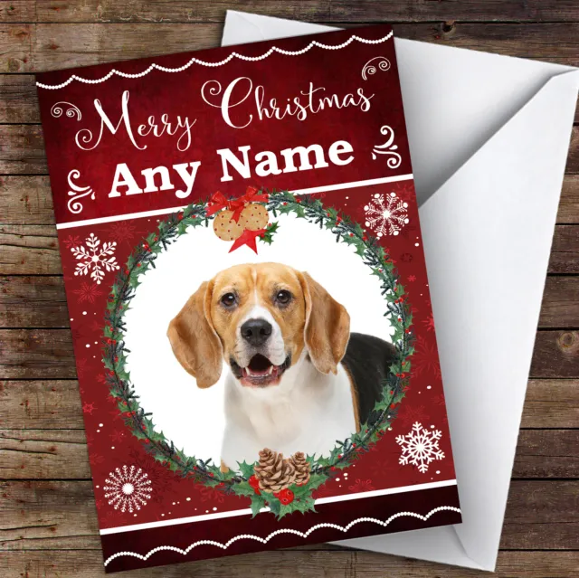 Beagle Dog Traditional Animal Personalised Christmas Card