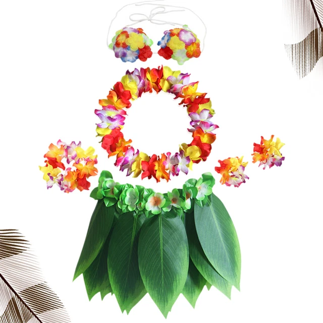 6 pz gonna in erba verde banchetto occhiali da sole hawaiani costumi per adulti