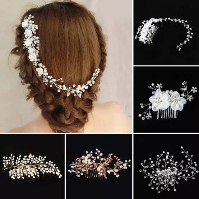 Charm Bridesmaid Hair Clip Flower Crystal Pearl Comb Wedding Bridal Hair Pins