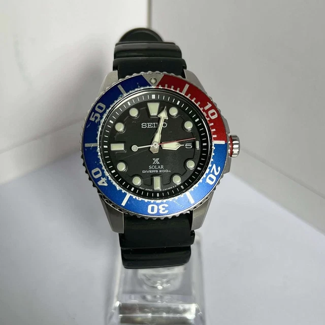 SEIKO AIR DIVER V158-0AE0 MENS SOLAR CHARGE EUC WATCH