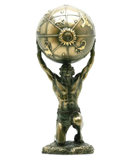 Atlas Titan Celestial Sphere Mythology Greek Statue Sculpture Bronze Finish