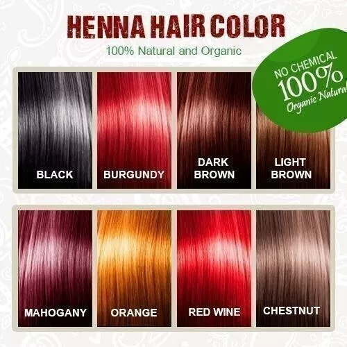 Coloration des cheveux au henné - Henné 100 % biologique et sans produits...