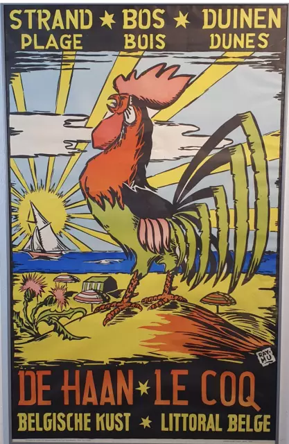 affiche poster   de haan le coq  belgique