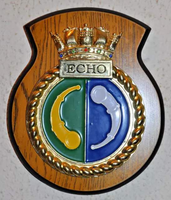 HMS Echo wall plaque Royal Navy RN crest