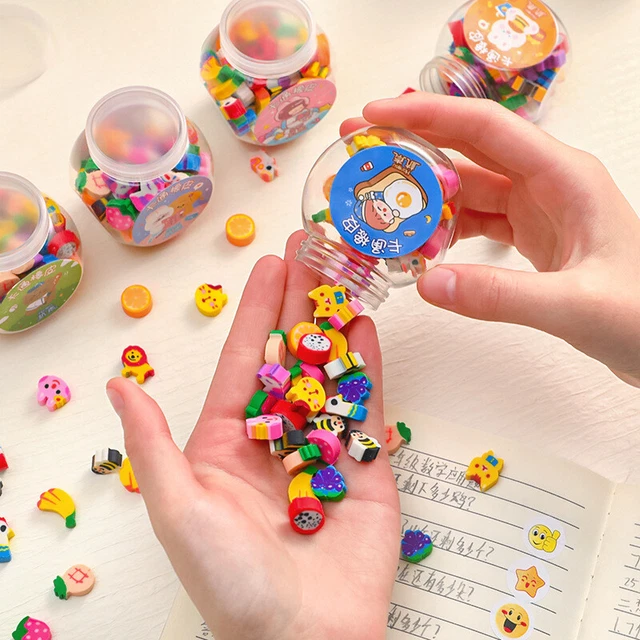50pcs/set Cute Rubber Eraser Animal Fruit Pencil Erasers Student Office Suppl ^^