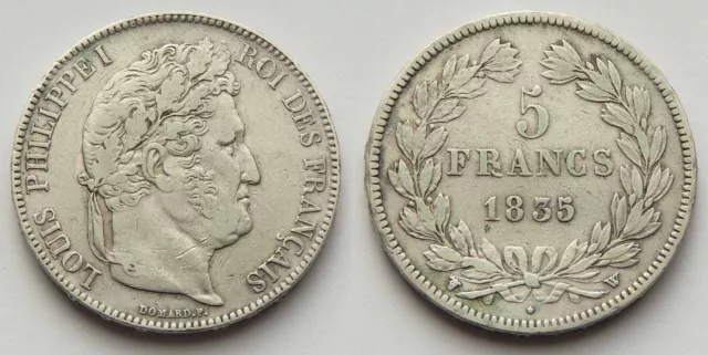 5 Francs Louis Philippe 1835 W (Lille)