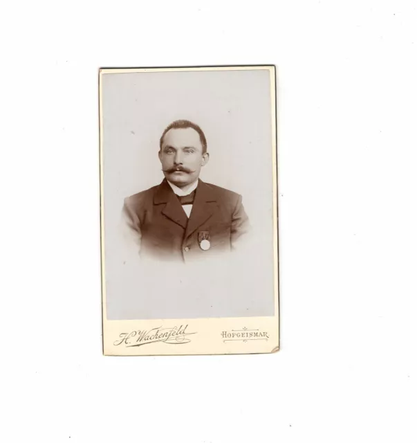 CDV Foto Herrenportrait mit Orden - Hofgeismar 1890er