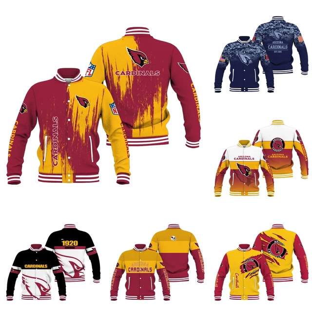 Arizona Cardinals Varsity Jacket Letterman Bomber Jacket Button Down Coat Gift