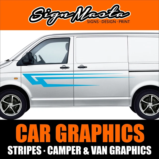 Adesivi Per CAMPER Grafica In Vinile Adesivi Decalcomanie Strisce Set Camper Van Roulotte Motorhome Grafica 12b - Foto 9