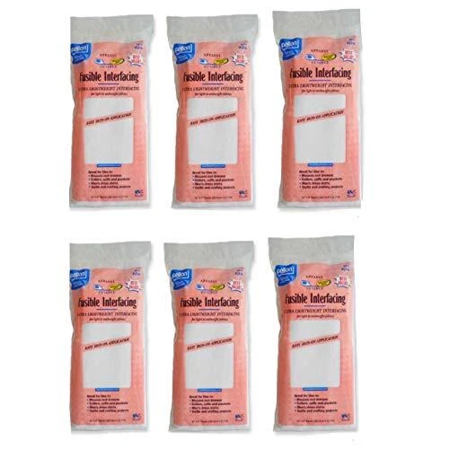Interfaz fusible ultraligera Pellon PLF36, blanca, 15" x 3 yardas (paquete de 6)