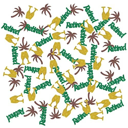 Halodete Retirement Confetti - Officially Retired Party Table Decorations - F...