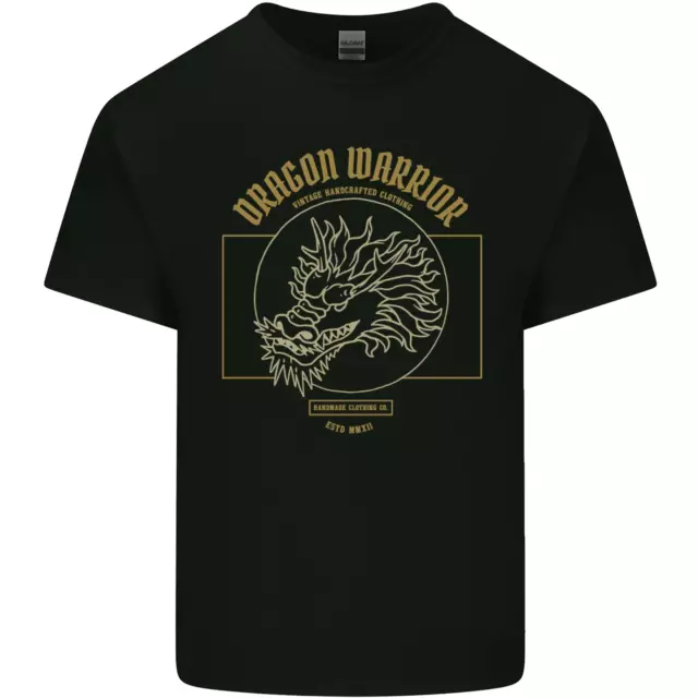 T-shirt top da uomo giapponese Dragon Warrior Samurai Giappone cotone