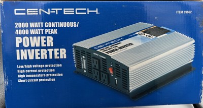 CEN-TECH 2000 Watt Continuous/4000- Peak Power Inverter. 69662. New in Box