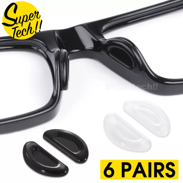 6 Pair Soft Silicone Stick On Nose Pads Set For Anti Slip Glasses Sun Eyeglasses