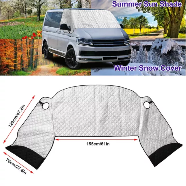 Windscreen Cover Curtain Wrap Cover Sunshade Black Out Blind For VW T5 Campervan