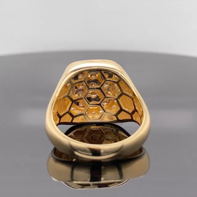 Effy 14k Yellow Gold Mens Espresso & White Diamond Ring 1-1/4Ctw / $6500 3