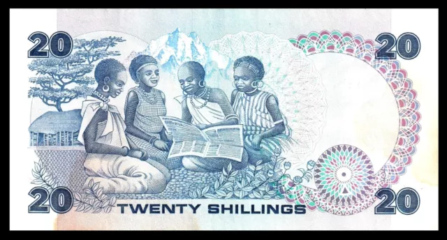 🇰🇪 Kenya 20 Shilling Banknote, 1986 , P#21, Xf+Au  Banknote