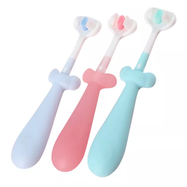 3 Pcs Toddler Soft Bristles Children Kids Manual for Baby