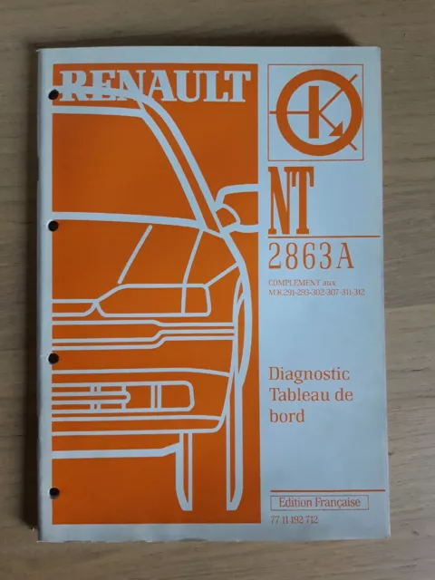 (337A) Manuel d'atelier RENAULT - Diagnostic Tableau de bord tous types, 1997.