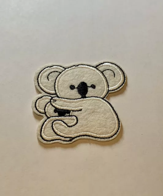 Cute Koala bear Embroidered Black & White Iron On Patch Animal mom & baby kid na