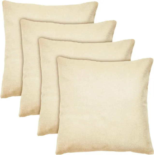 4 Count Polyester Linen Sublimation Blank 18"x18" Pillow Case Cushion Cover DIY