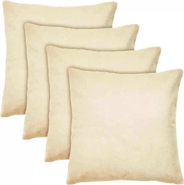 4 Count Polyester Linen Sublimation Blank 18"x18" Pillow Case Cushion Cover DIY