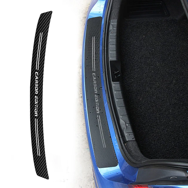 Carbon Fiber Black Car Trunk Guard Plate Sticker Moulding Trim Accessories 100CM