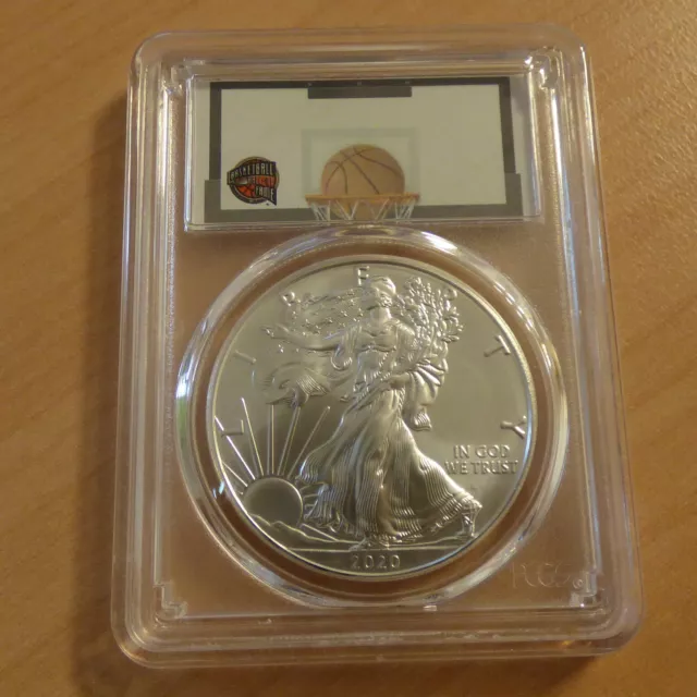 US 1$ Silver Eagle 2020 MS70 FDOI Basketball Fame 1 oz silver 99.9% coin in SLAB