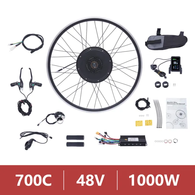 48V 1000W Electric Bicycle Front Wheel Ebike Motor Conversion Kit for 28in/29in