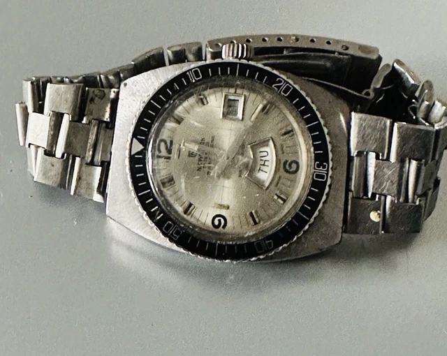 Montre Automatique Vintage ARDATH BIDYNATOR ANCORA - 21 Rubis, Cadran Blanc, Boîtier Acier - Fonctionnelle, Propres Micro-rayures