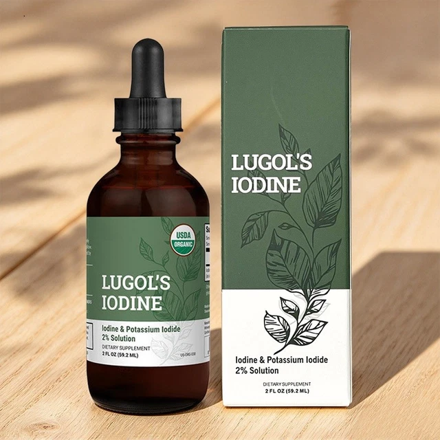 1-2PACK ORGANIC LUGOL'S Iodine Liquid Drops, 2% Non-GMO Natural Liquid ...