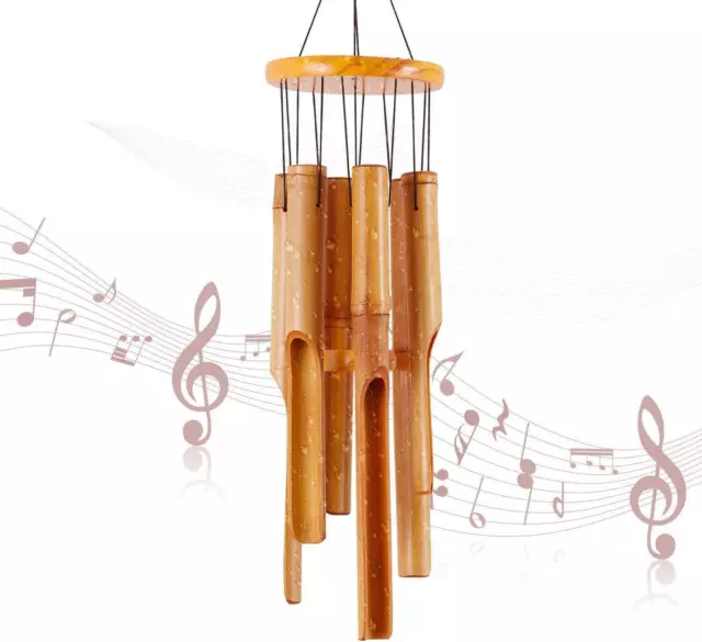 RDUTUOK Bamboo Wind Chimes Memorial Gifts - Wood - Large Indoor Outdoor Wooden -