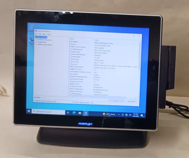 Posiflex XT-3000 Series XT-3815 POS Terminal 4GB 128GB Windows 10 Excellent Cond