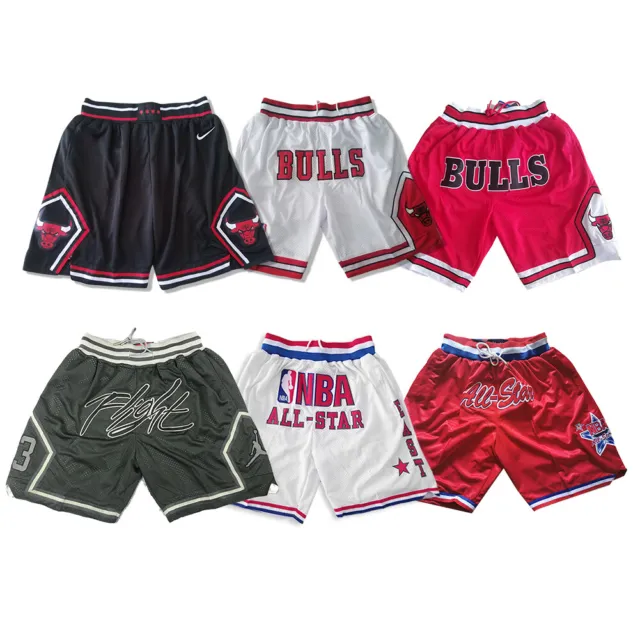 Retro Chicago Bulls Basketball Shorts Pants Stitched New-