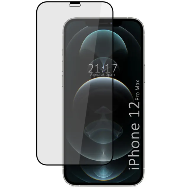 Pack-10) Cristal templado Full Glue 9H iPhone 13 Pro Max/ 14 Max 6.7  Protector de Pantalla Curvo Negro