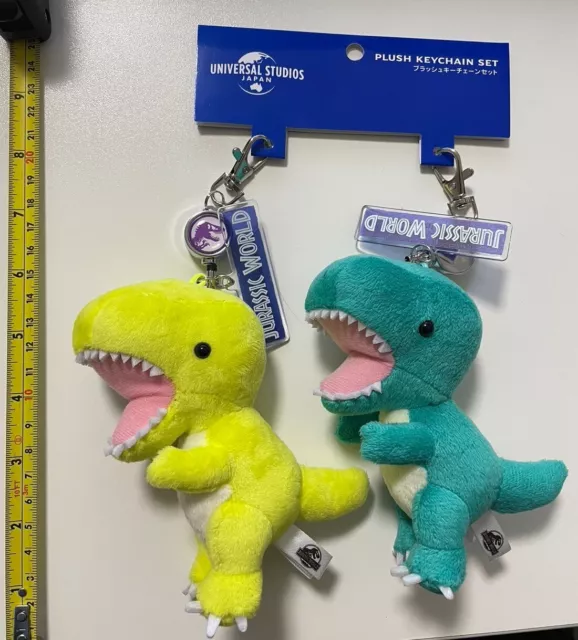 USJ Jurassic park world plush keychain with tag set lime green universal studios