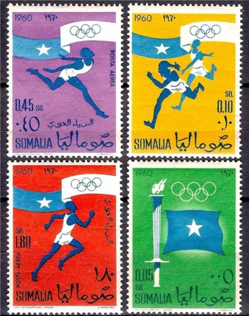 Somalia 1960 Rome/Olympic Games Sports Running Athletics Flag 4v set MNH