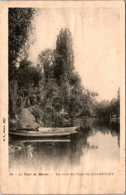*47801 cpa Le Tour de Marne - downstream of the Pont de Champigny