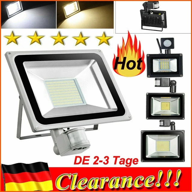 LED Fluter IP66 mit Bewegungsmelder Flutlicht Strahler Außenlampe 10W - 100W DHL