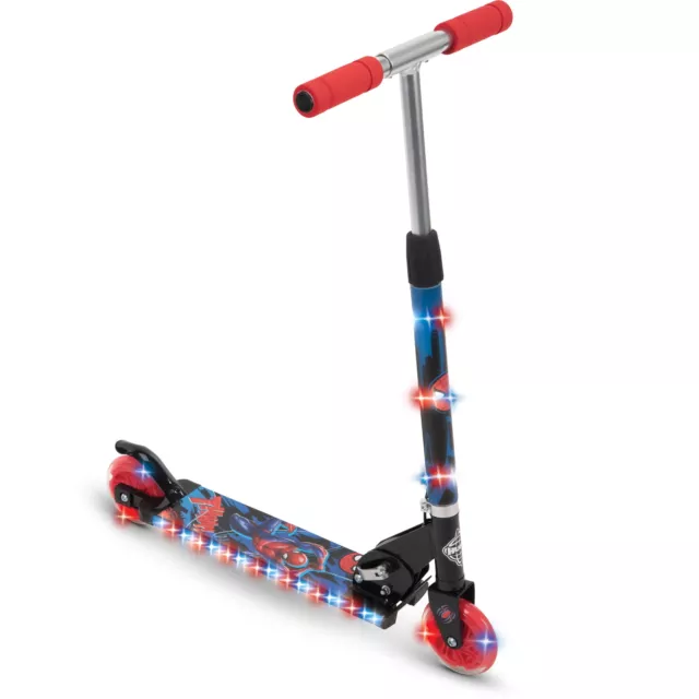 Marvel Spider-Man Electro-Light Inline Kick Scooter for Boys, ages 5+ years