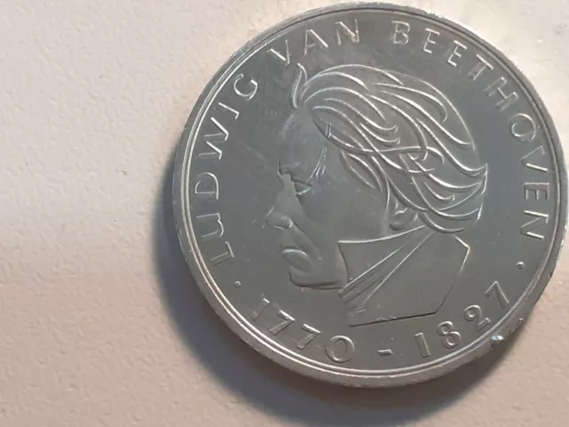 5 DM Silbermünze 1970 - 200. Geburtstag von Ludwig van Beethoven