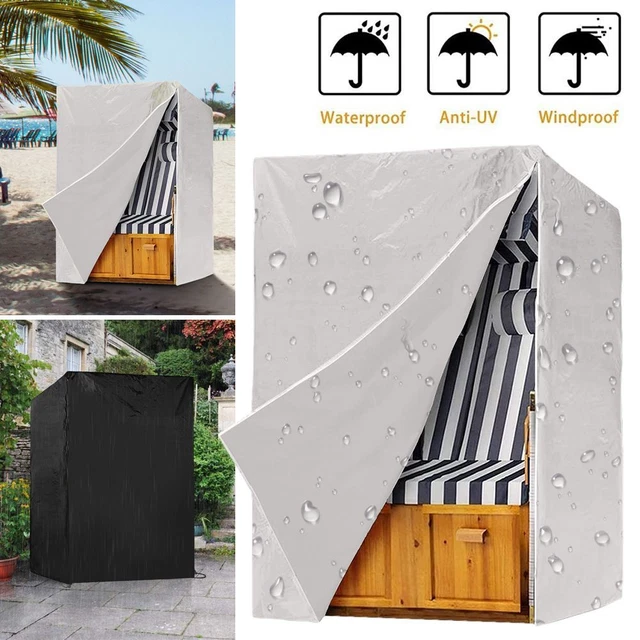 Strandkorb Schutzhülle Winterfest 420D - 135x105x175cm, Wasserdicht & UV-beständig Inkl. Tasche