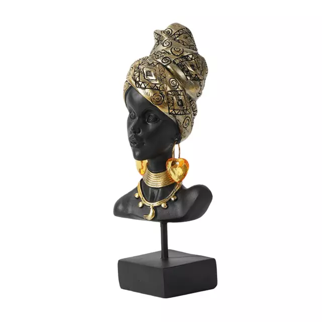 African Woman Bust Statue Women Sculpture Tribal Lady Figurine for Decor