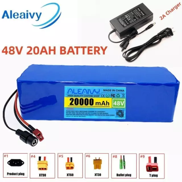 Original 48v 20ah Li-ion Battery Volt Rechargeable Bicycle 1000w E-bike Electric