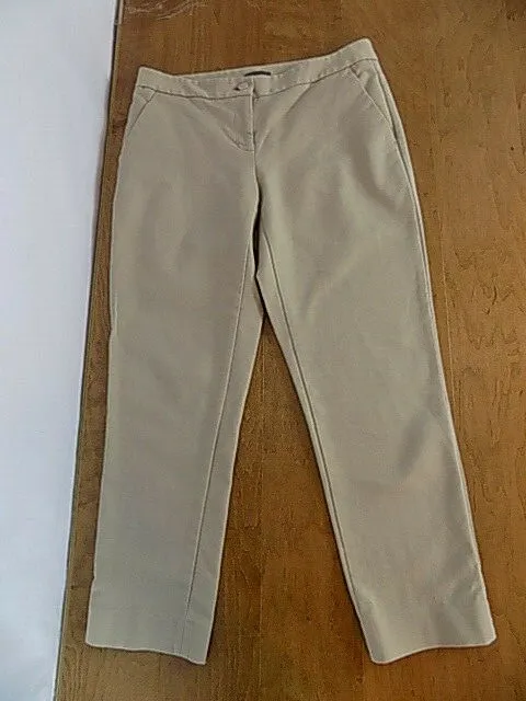 Vince Camuto Women's Cropped Capri Tapered Twill Pants Sz 4 Beige